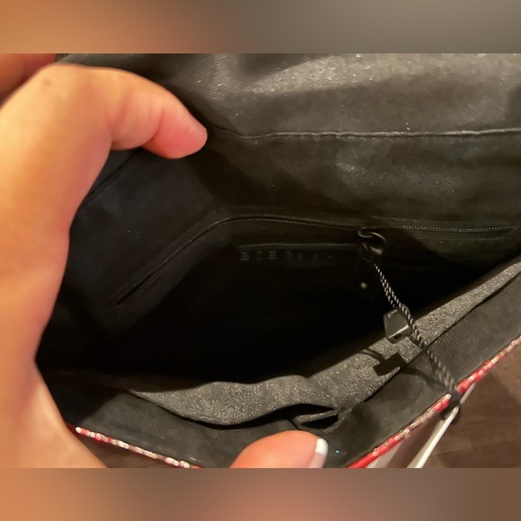 BCBG Snakeskin-like Wine Red Envelope Clutch - Picture 4 of 7